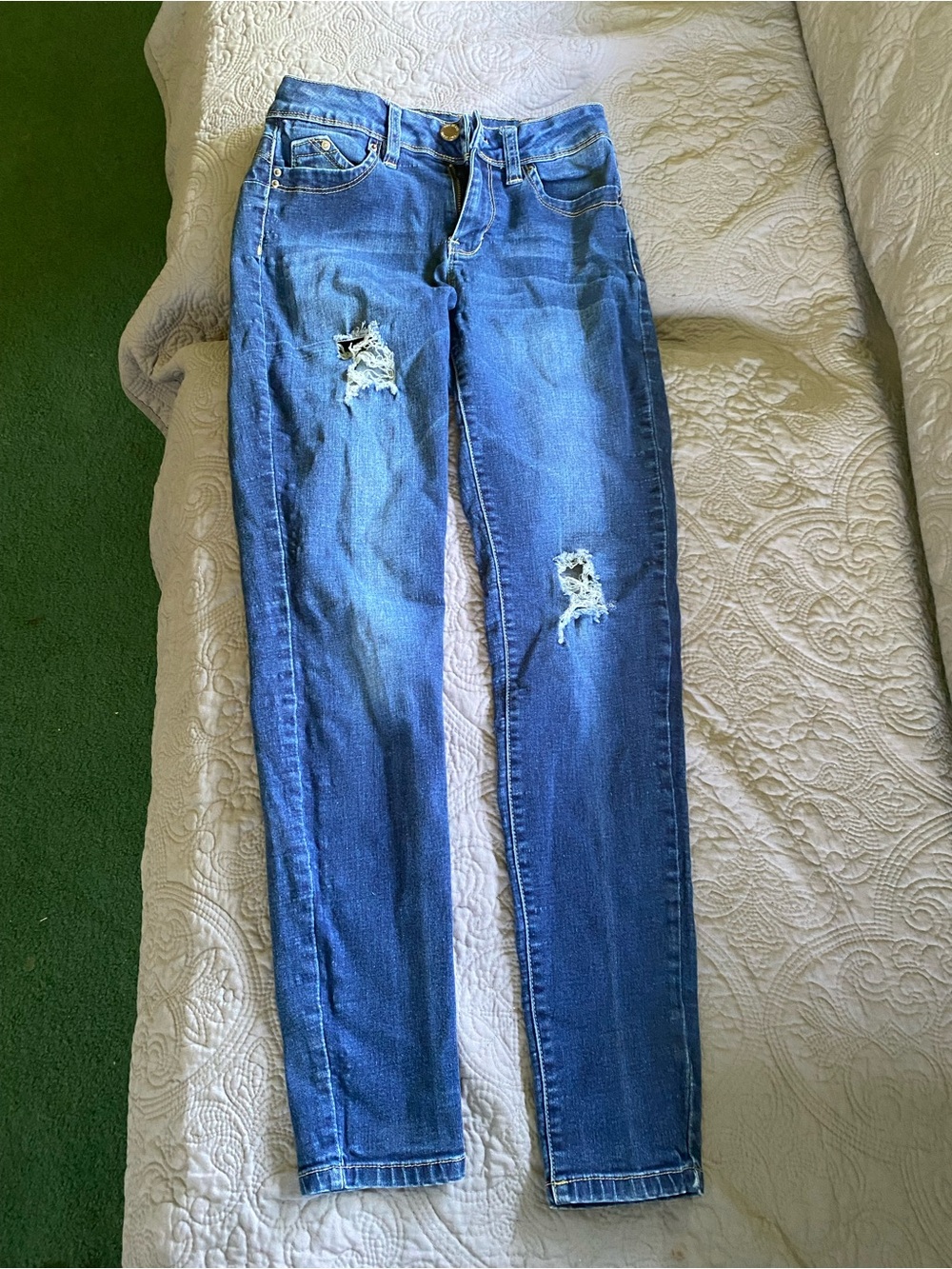 YMI Blue Ripped Skinny Jeans